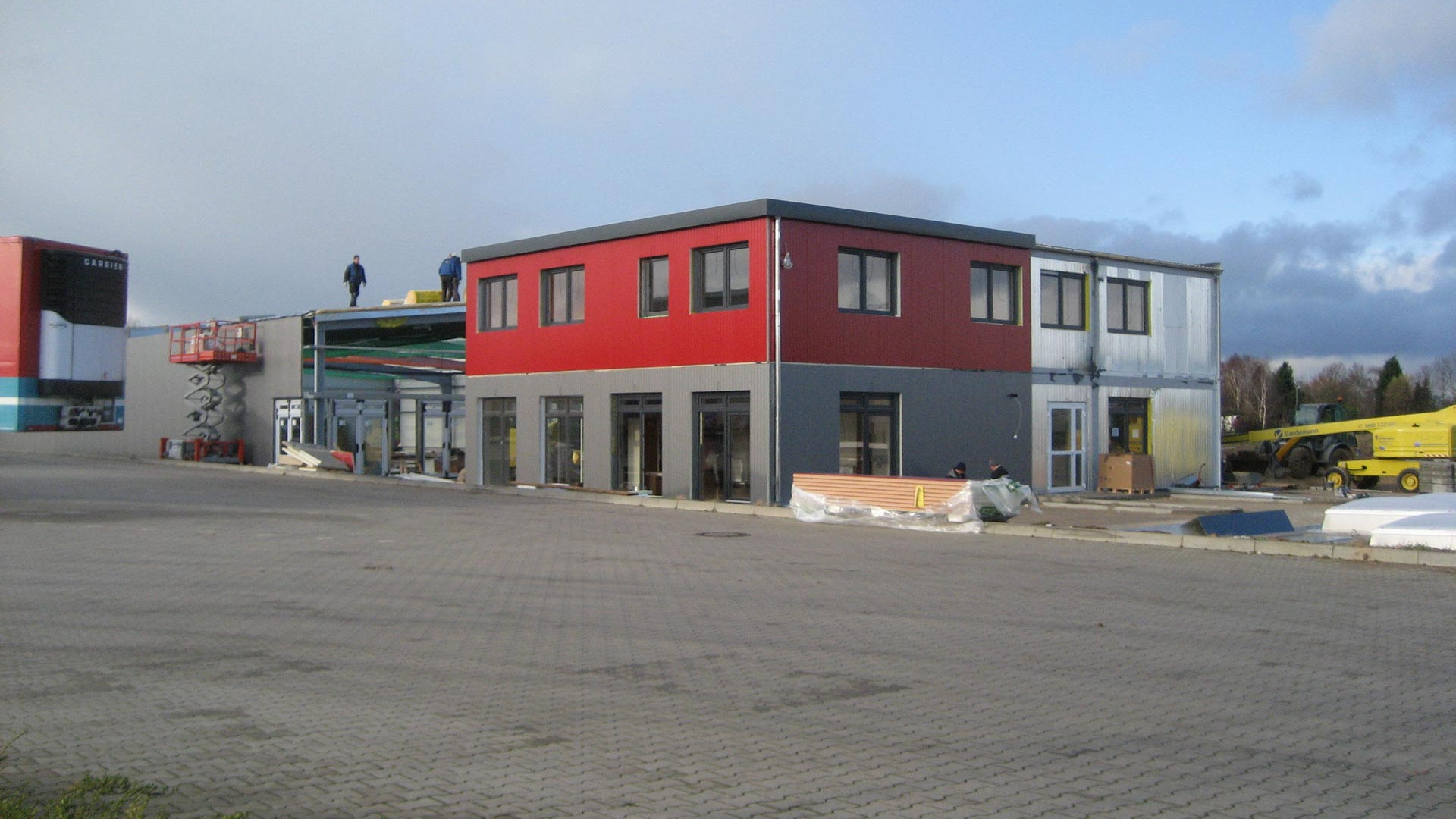 safety shoes baak gorelax office building shipping container front view cladding