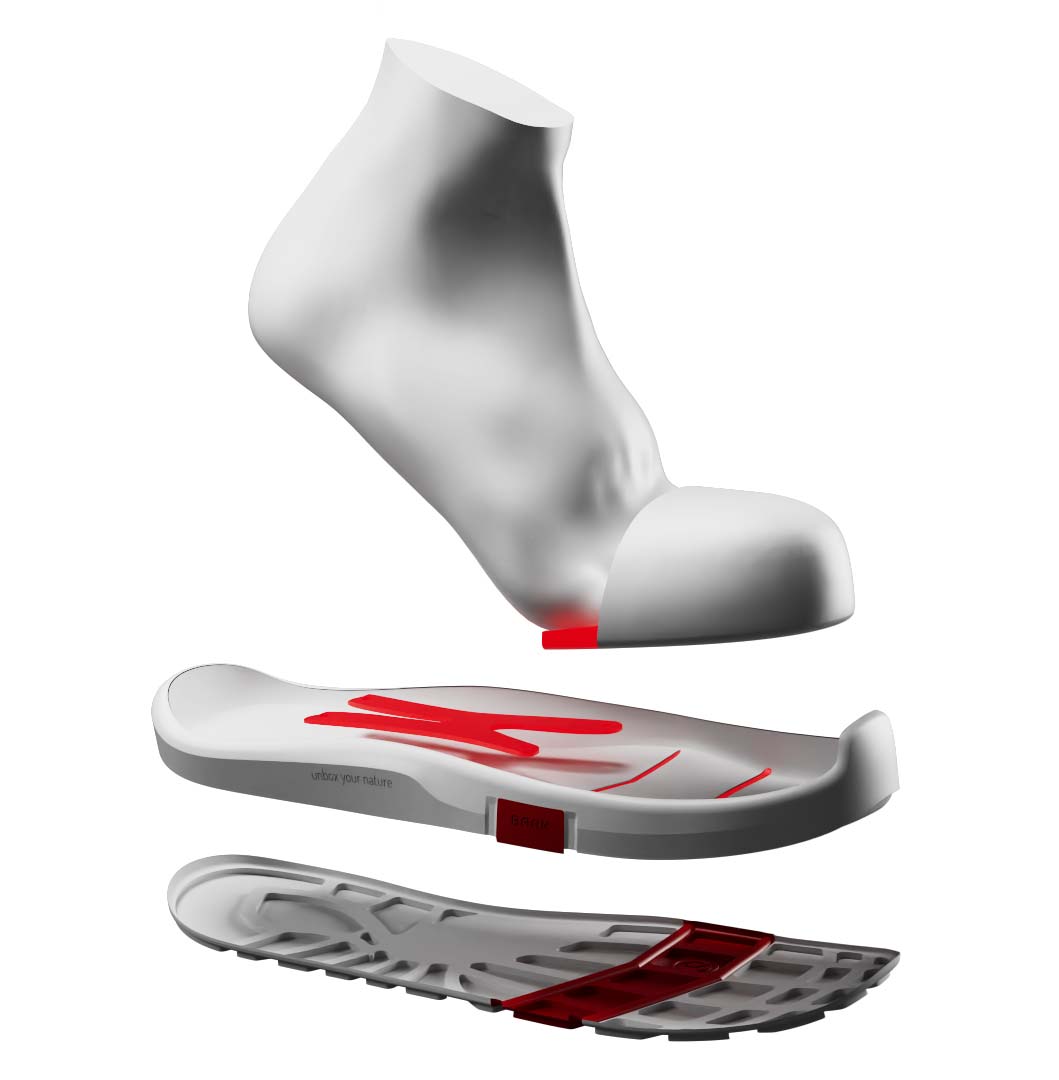 Sicherheitsschuh-Explosionsansicht-Seitenansicht